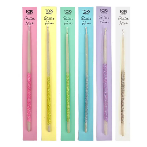 Single Glitter Beeswax Candles - Festive & Natural