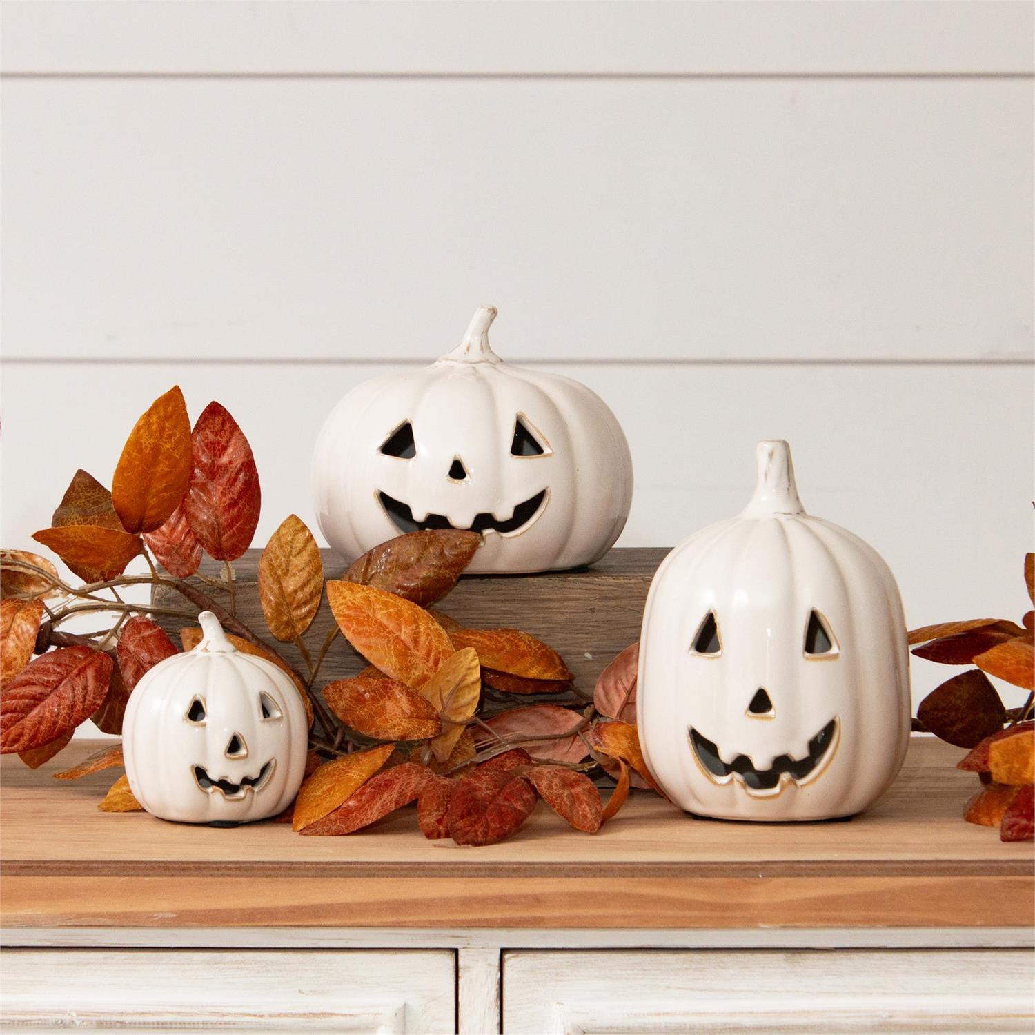 Mini Glazed Ceramic Jack-O-Lanterns Set – Picture Perfect Kitchen Home
