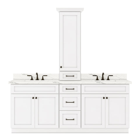 81″ Vanity Combination With Tower + Drawer (81″-84″ W/Filler)