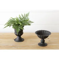 Mini Fluted Urns Black 2 Styles- Elegant Decor Pieces