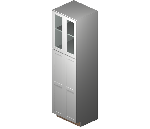 24″ Vanity Linen Closet – Deep Roll Out Trays – Special Door - VLC242184CC4ROTBUTT-SD