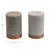 Salt and Pepper Shaker Set, Marble with Copper Base