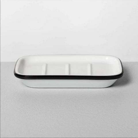 Stoneware Soap Dish - Black & White