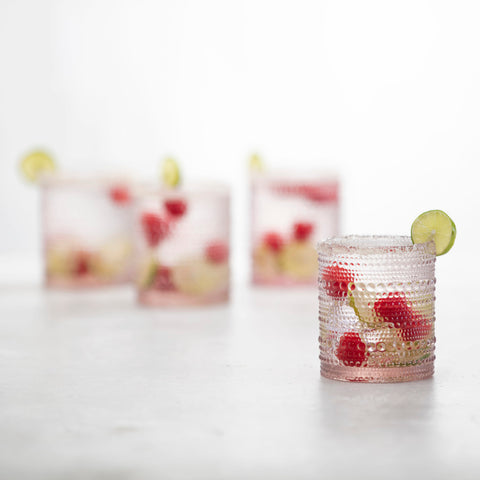 Fortessa Jupiter Pink Double Old-Fashioned Glass (10oz) | Picture Perfect Kitchen Designs