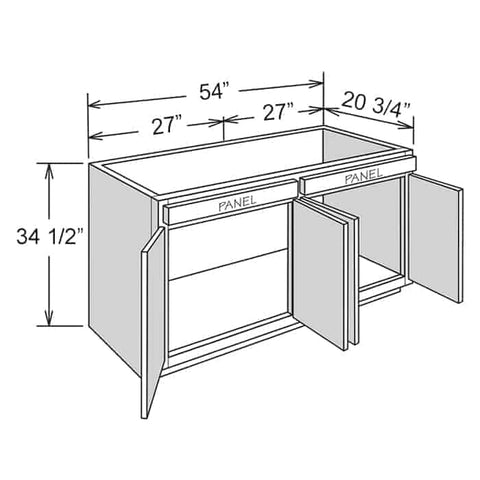 129″ Vanity Combination (129″-132″ W/Filler)