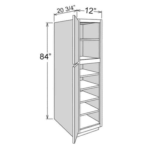 12″ Vanity Linen Closet – Adjustable Shelves – Special Door