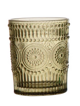 Embossed Drinking Glass- 4 colors