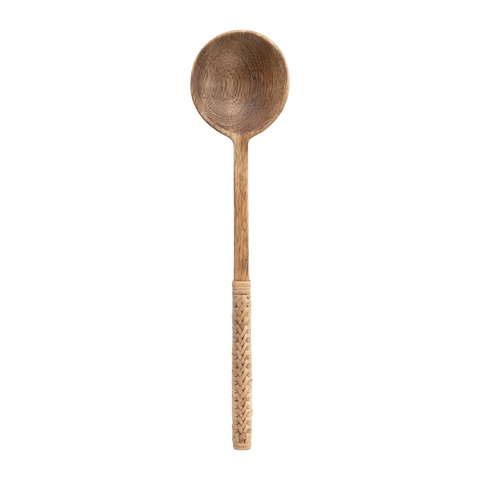 Mango Wood Spoon Bamboo Wrapped