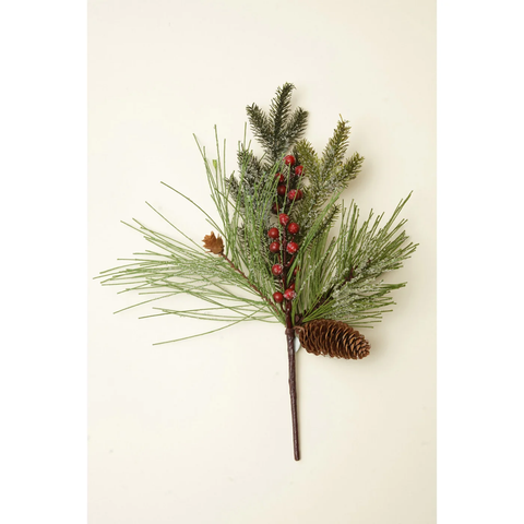 Pick - Frosted Evergreen Berries and Cones