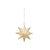 6"H Embossed Metal Two-Sided Star Ornament, Antique Brass Finish
