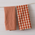 Tea Towels - Rust And Cream Check